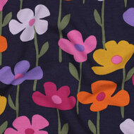French Terry - Flowers - Navy