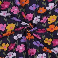 French Terry - Flowers - Navy