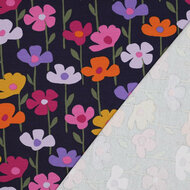 French Terry - Flowers - Navy