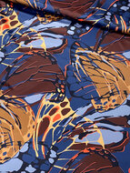 Satijn - Butterfly Wings - Oker-Bordeaux-Blauw