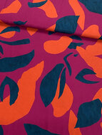 Viscose Crepe - Abstract - Dark Fuchsia