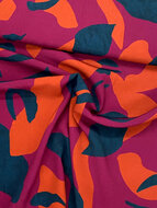 Viscose Crepe - Abstract - Dark Fuchsia