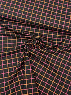 Gabardine Stretch - Carreaux - Zwart