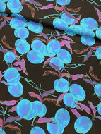 Viscose Crepe - Plums - Zwart
