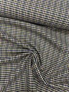 Gabardine Stretch - Pied de Poule - Ecru-zwart-blauw