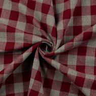 Flanel - Big Square - Donkerrood