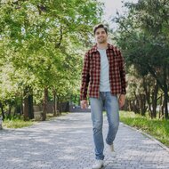 Flanel - Big Square - Donkerrood