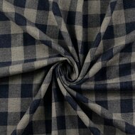 Flanel - Big Square - Jeansblauw