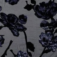 Chiffon - Velvet Flowers - Zwart