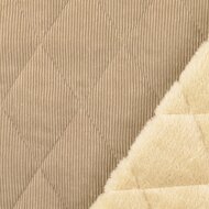 Ribfluweel met Teddy - Uni - Beige