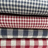 Flanel - Big Square - Jeansblauw
