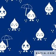Regenjasstof - Magic Raindrops - Blauw
