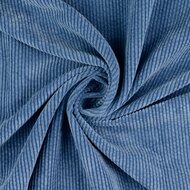 Ribfluweel - Uni - Jeansblauw