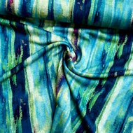 Interlock - Stripes - Blauw-Groen