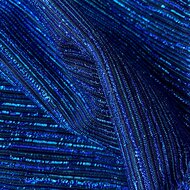 Scuba - Small Stripes Lurex - Aqua-Zwart