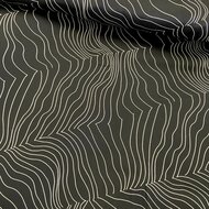 Satijn Viscose - Waves - Zwart
