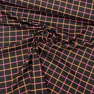 Gabardine Stretch - Carreaux - Zwart
