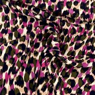 Viscose Crepe - Animal Skin - Cream