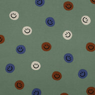 Flanel - Happy Faces - Kaki