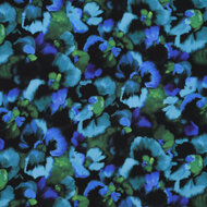 Viscose - Flowers - Blauw