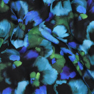 Viscose - Flowers - Blauw