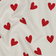 Flanel - Hearts - Ecru