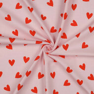 Flanel - Hearts - Roze