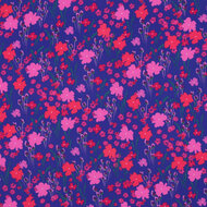 Viscose - Flowers - Kobalt