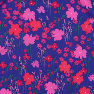 Viscose - Flowers - Kobalt