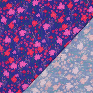 Viscose - Flowers - Kobalt