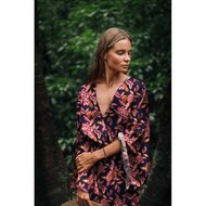 Viscose Stretch - Flowers - Navy