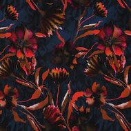 Jersey - Flowers - Navy