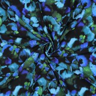 Viscose - Flowers - Blauw