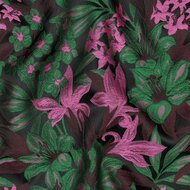 Jacquard - Flowers - Donkergroen
