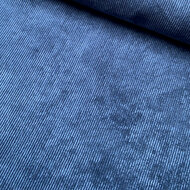 Ribfluweel Stretch - Uni - Blauw