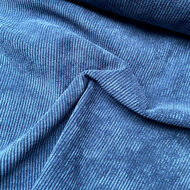 Ribfluweel Stretch - Uni - Blauw