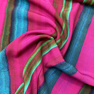 Viscose Crepe - Stripes - Fuchsia