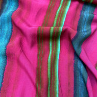 Viscose Crepe - Stripes - Fuchsia