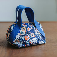 Canvas Gabardine Twill - Flower Joy - Oceana Blauw