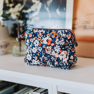 Canvas Gabardine Twill - Flower Joy - Oceana Blauw