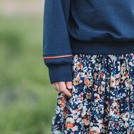 Viscose Satijn - Flower Joy - Oceana Blauw