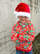 French Terry - Holly Cartoon - Rood