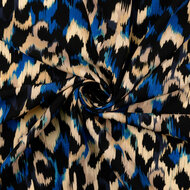 Viscose - Animalskin - Blauw-Beige-Zwart