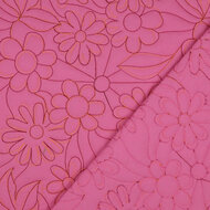Katoen Quilted - Flower - Roze