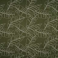 Viscose Linnen - Embroidery Leaves - Bosgroen