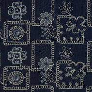 Jeans - Embroidery Flowers Sequins - Donkerblauw