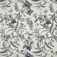 Viscose Linnen - Navy Flowers - Ecru