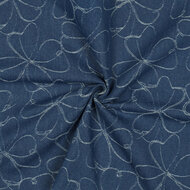 Jacquard Jeans - Flowers - Indigo