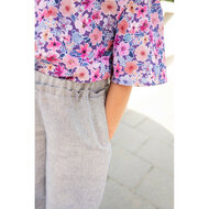 Linnen Katoen - Uni Lurex Gold - Blauw