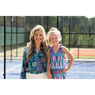 Viscose - Flowers - Petrol